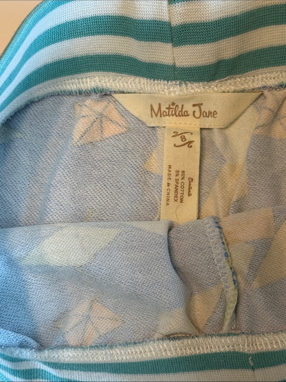 Matilda Jane Bright Blue Kite-Print Athletic Shorts Sz 8 EUC - Picture 3 of 5